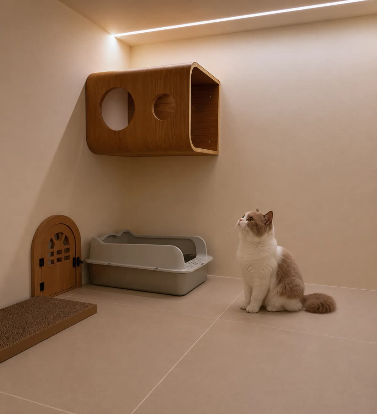 Studio Room — cozy single-cat boarding space